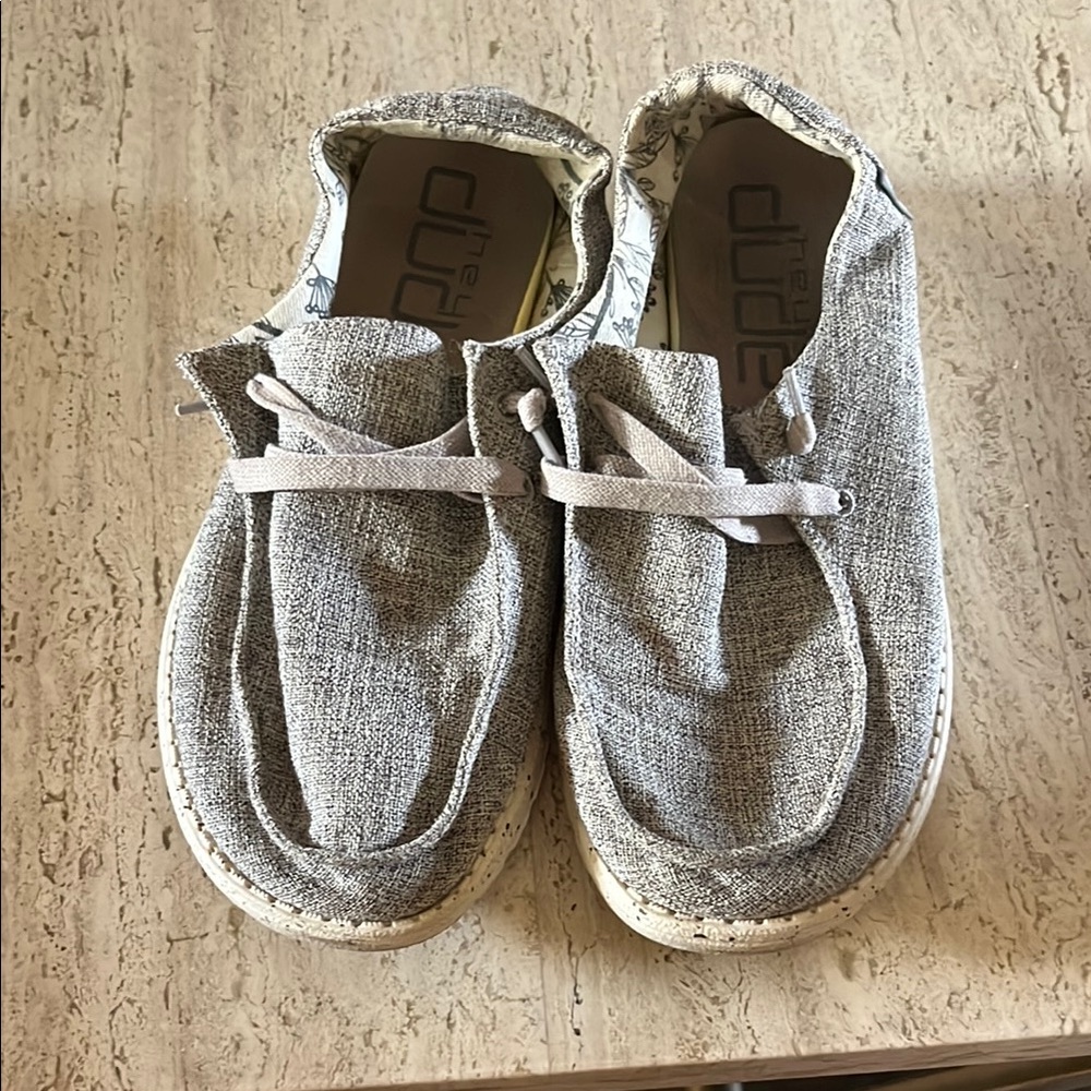 Hey Dude Gray Moccasin Shoes Casual Comfort